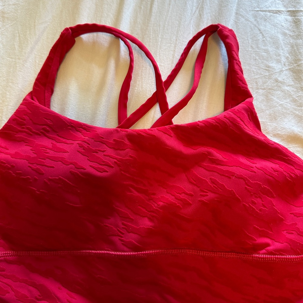 Lululemon longline sports bra animal pattern velvet material